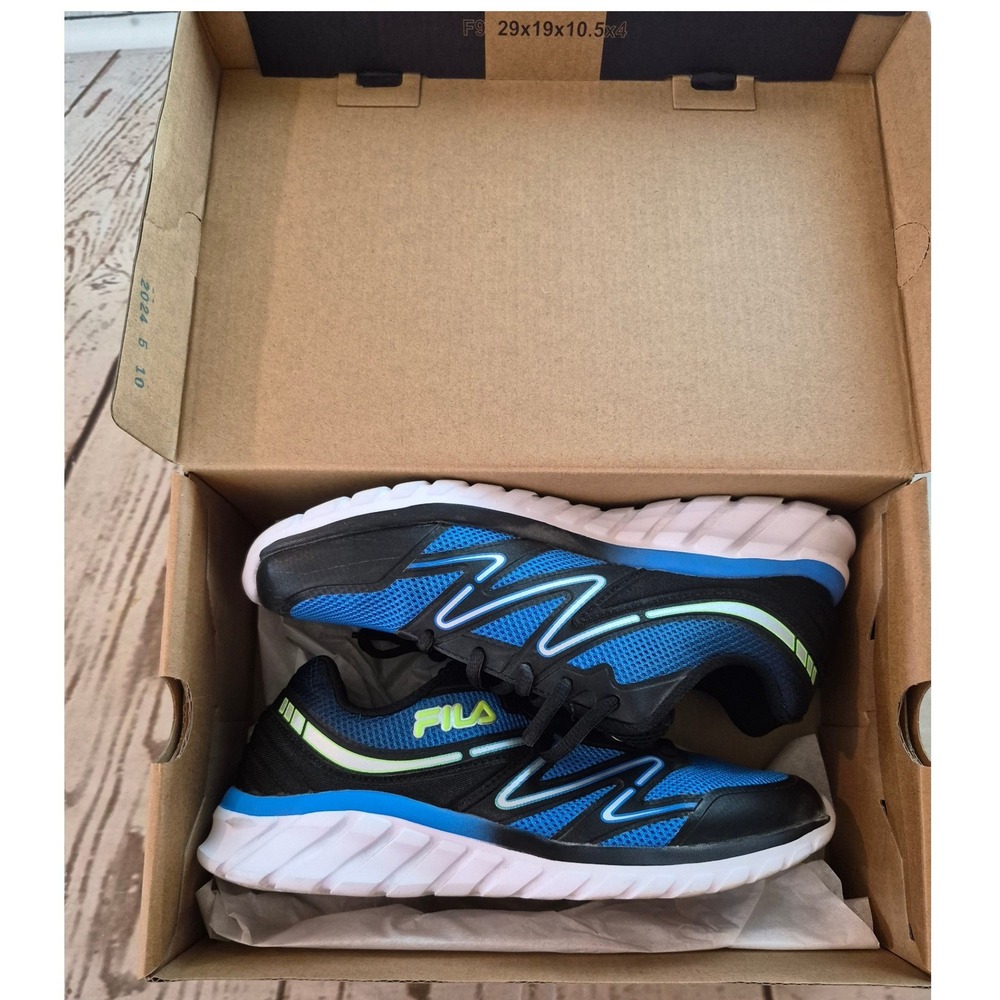 Fila Panorama 10 Kids Running Shoes Blue Black Lime Size 5Y